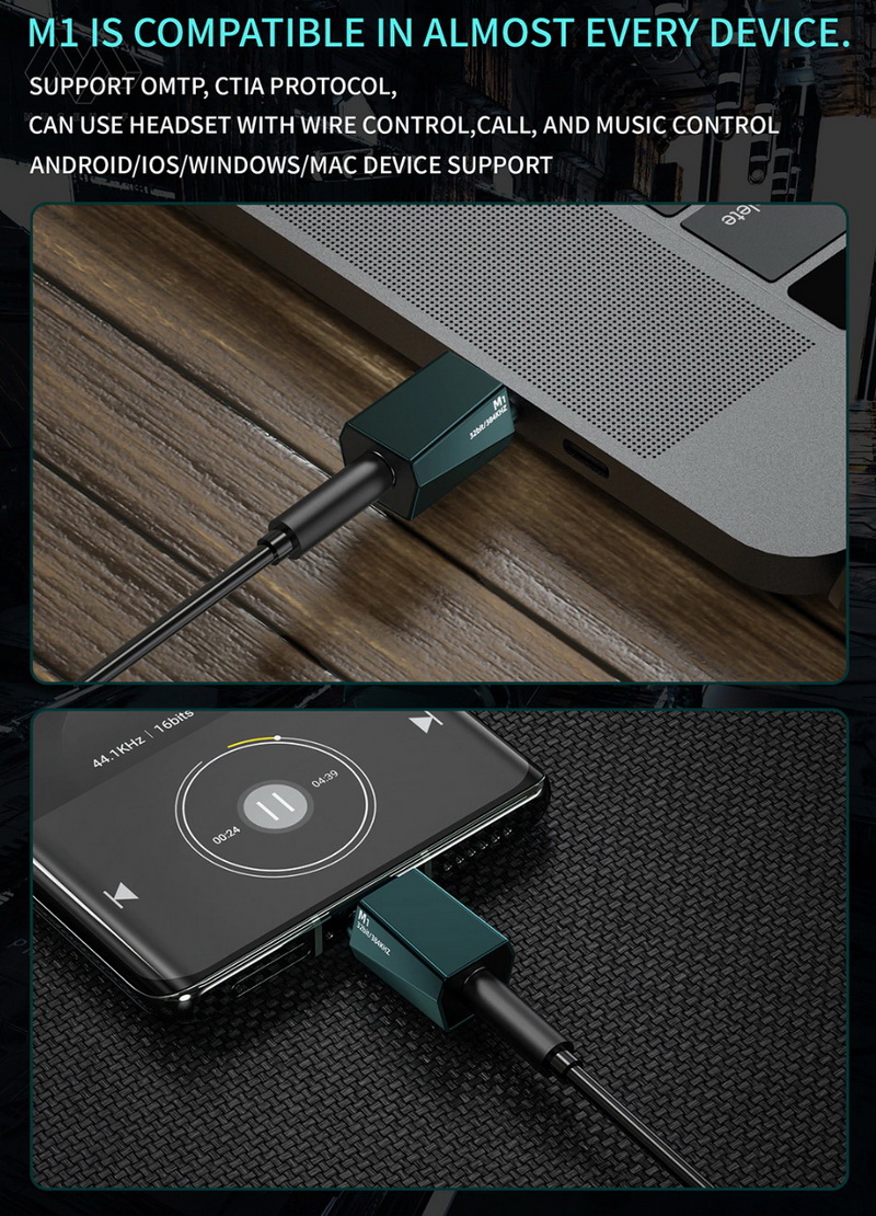 ขาย MuseHifi M1 หัวแปลง Type-C เป็น 3.5 สำหรับหูฟัง มีชิป DAC ในตัว