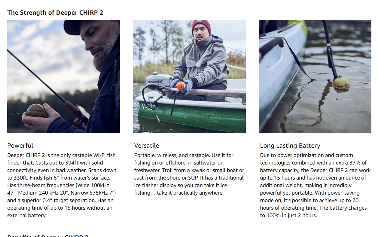 โซน่าจิ๋วอัจฉริยะ Deeper Chirp 2 Smart Fishing Solution (Smart Sonar รุ่นล่าสุด) [Pre-order USA]