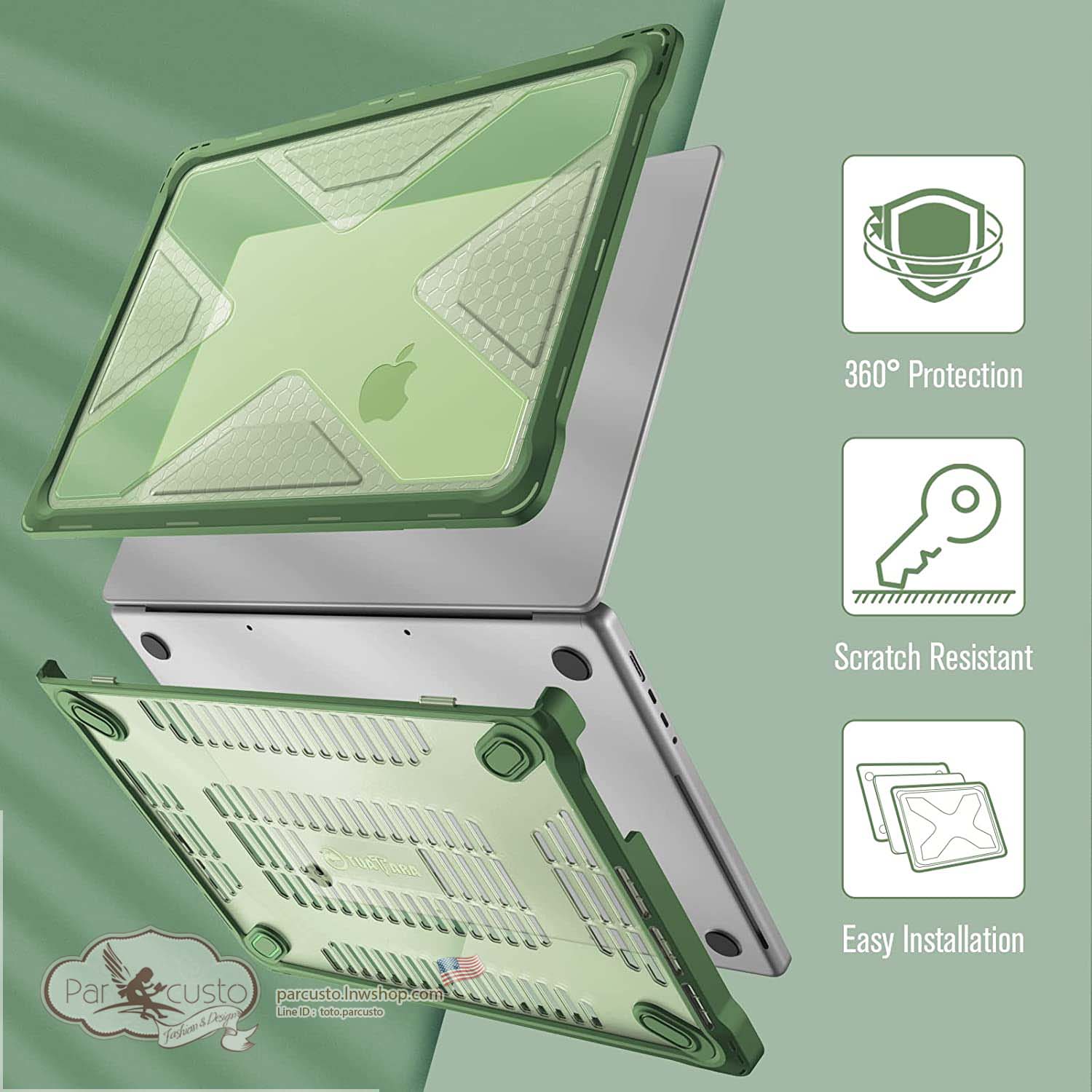 เคสกันกระแทกMacBook Pro 16 Inch Case A2485 (2021 2022) [Heavy Duty] จาก Fintie [Pre-order USA]