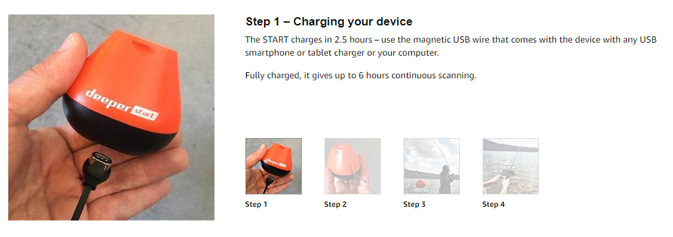 โซน่าจิ๋วอัจฉริยะช่วยหาปลา Deeper START Smart Fish Finder รุ่นประหยัด [Pre-order USA]