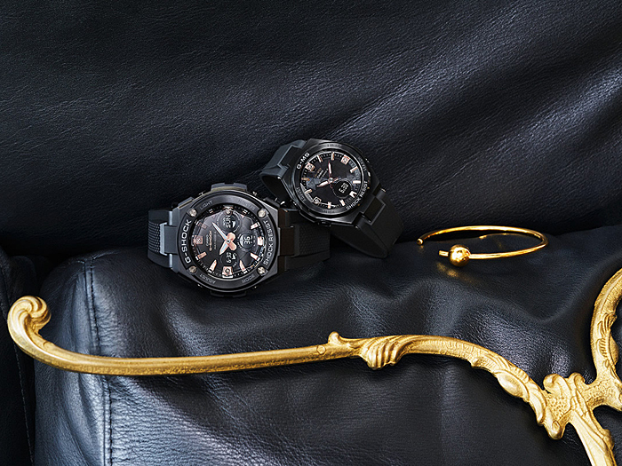 นาฬิกา คาสิโอ Casio G-Shock x Baby-G SETคู่รักประดับเพชร รุ่นพิเศษ Black Diamond Design รุ่น GST-S310BDD-1A x MSG-S200BDD-1A ของแท้ รับประกัน 1 ปี