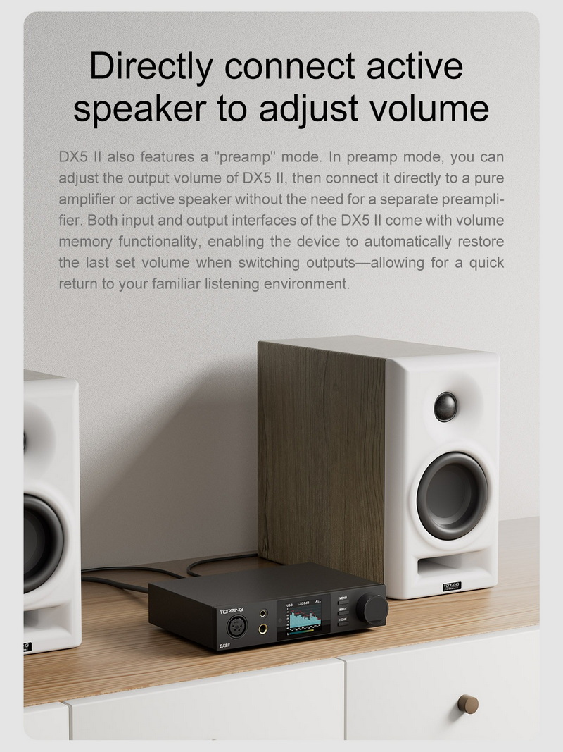 Topping DX5II DAC/AMP ตั้งโต๊ะ ชิป ESS ES9039Q2M x2, แอมป์ X-Hybrid รองรับ Dual Hi-Res ประกันศูนย์ไทย