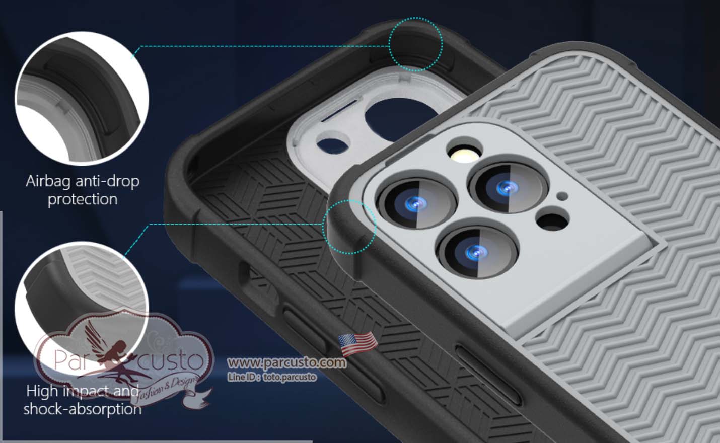 เคสกันกระแทก iPhone 13 Pro Max [Shockproof Anti-Slip] จาก CAFEWICH [Pre-order USA]