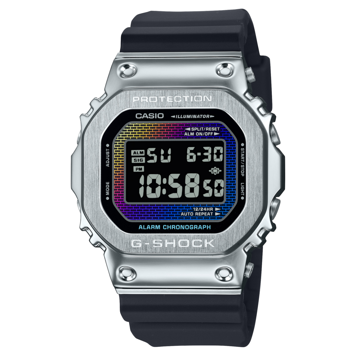 นาฬิกา Casio G-SHOCK Special Color Rainbow Brick series รุ่น GM-5600RW-1 ของแท้ รับประกัน1ปี