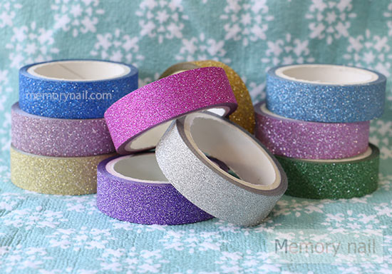 สก๊อตเทปกาว กากเพชร 10 สี ดิ้นแต่งเล็บ ดิ้นติดเล็บ ริบบิ้นติดเล็บ