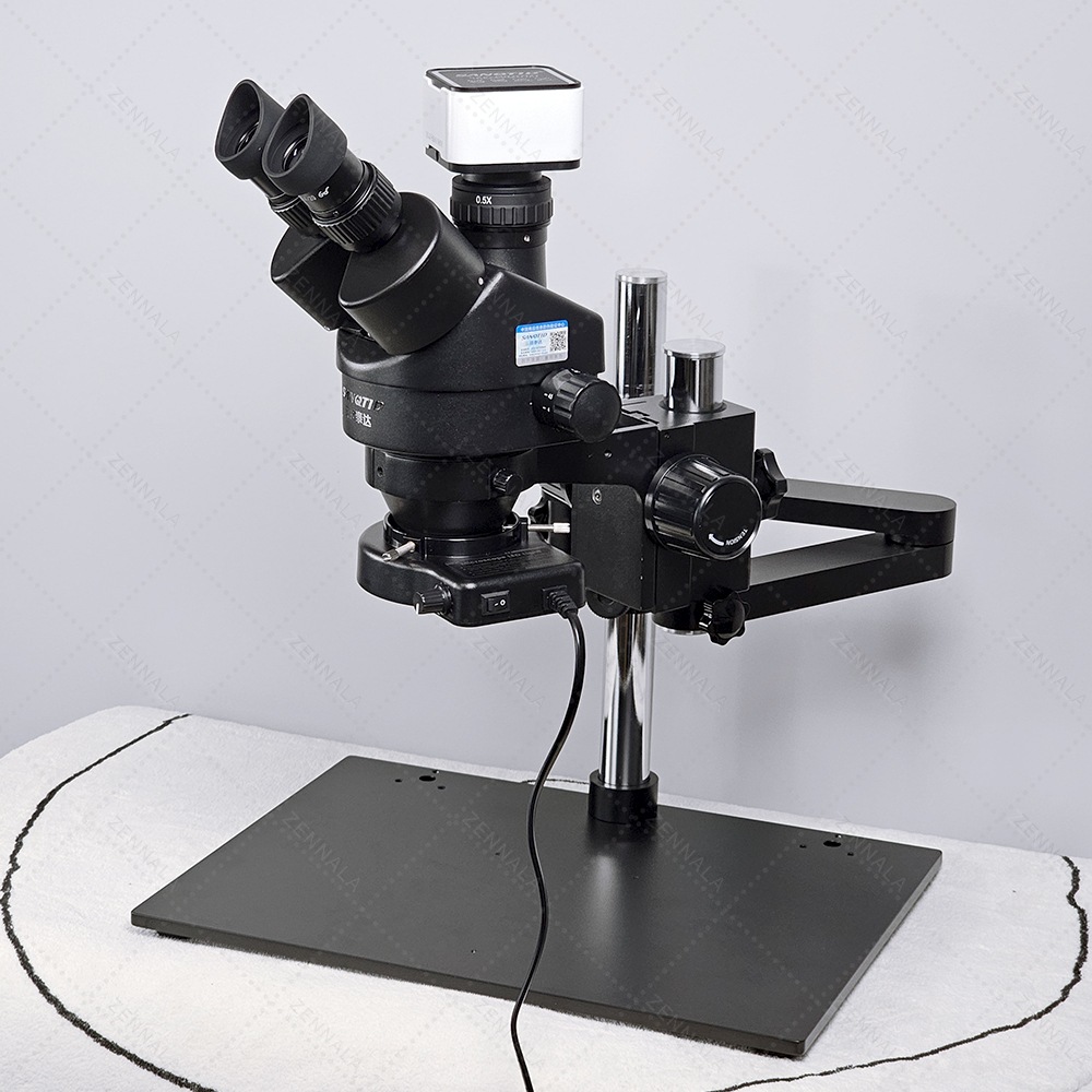 กล้องจุลทรรศน์ แบบมีแขน 360 องศา SANQTID trinocular stereo 7-45x กล้อง 2K รุ่น ZRA-45-2K