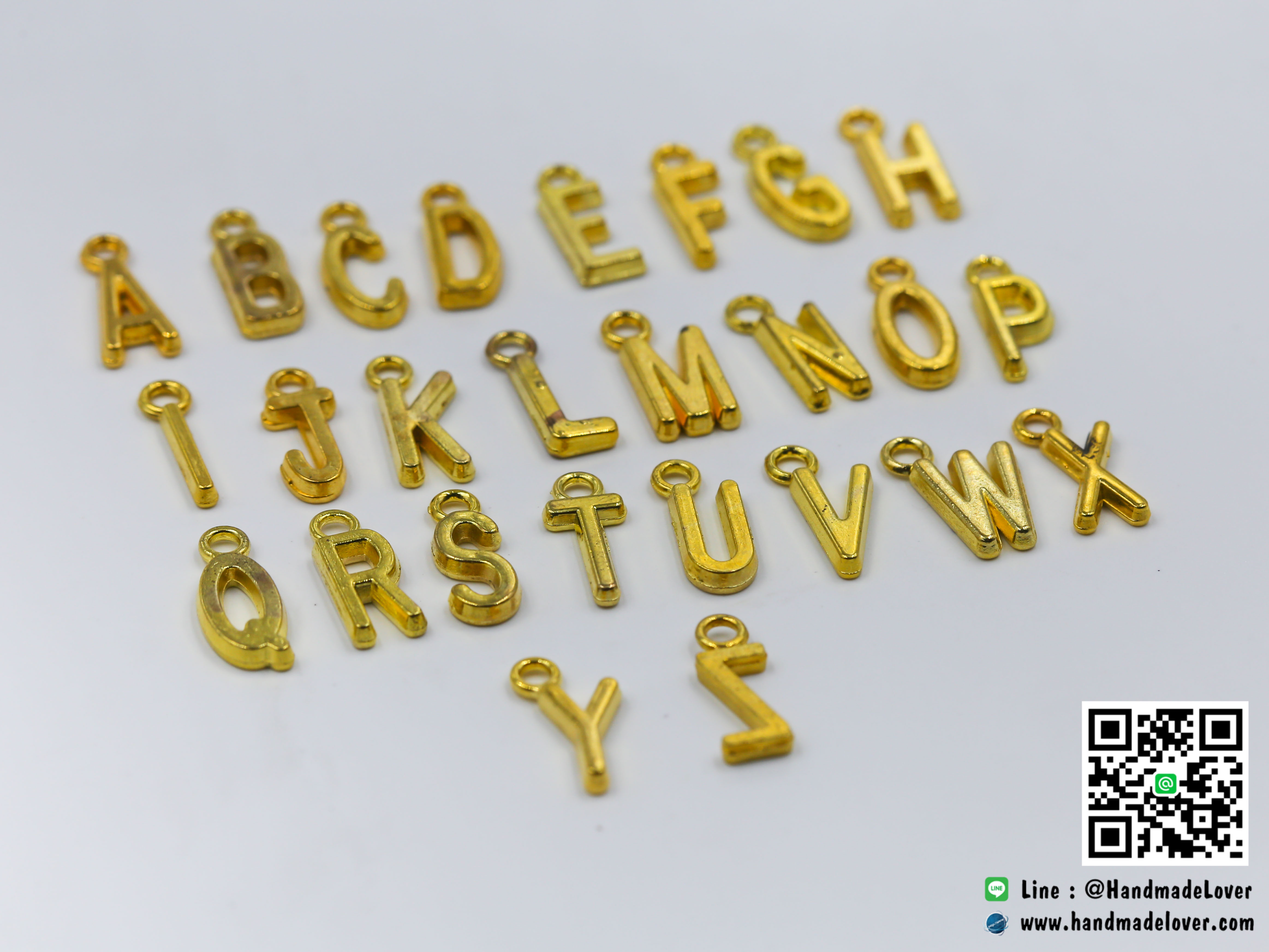จี้,ตัวห้อยซิปโลหะ สีทอง ตัว "A-Z" แบบห้อย