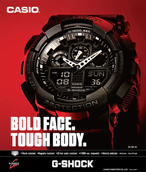 นาฬิกา คาสิโอ Casio G-Shock Standard Analog-Digital Three-Eye Dial รุ่น GA-100-1A1DR (DARK KNIGHT)
