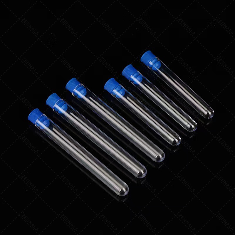 หลอดเทสพลาสติกแข็ง หลอดทดลอง พร้อมฝาปิด คละสี (Plastic Round Bottom Test Tube / Centrifuge)