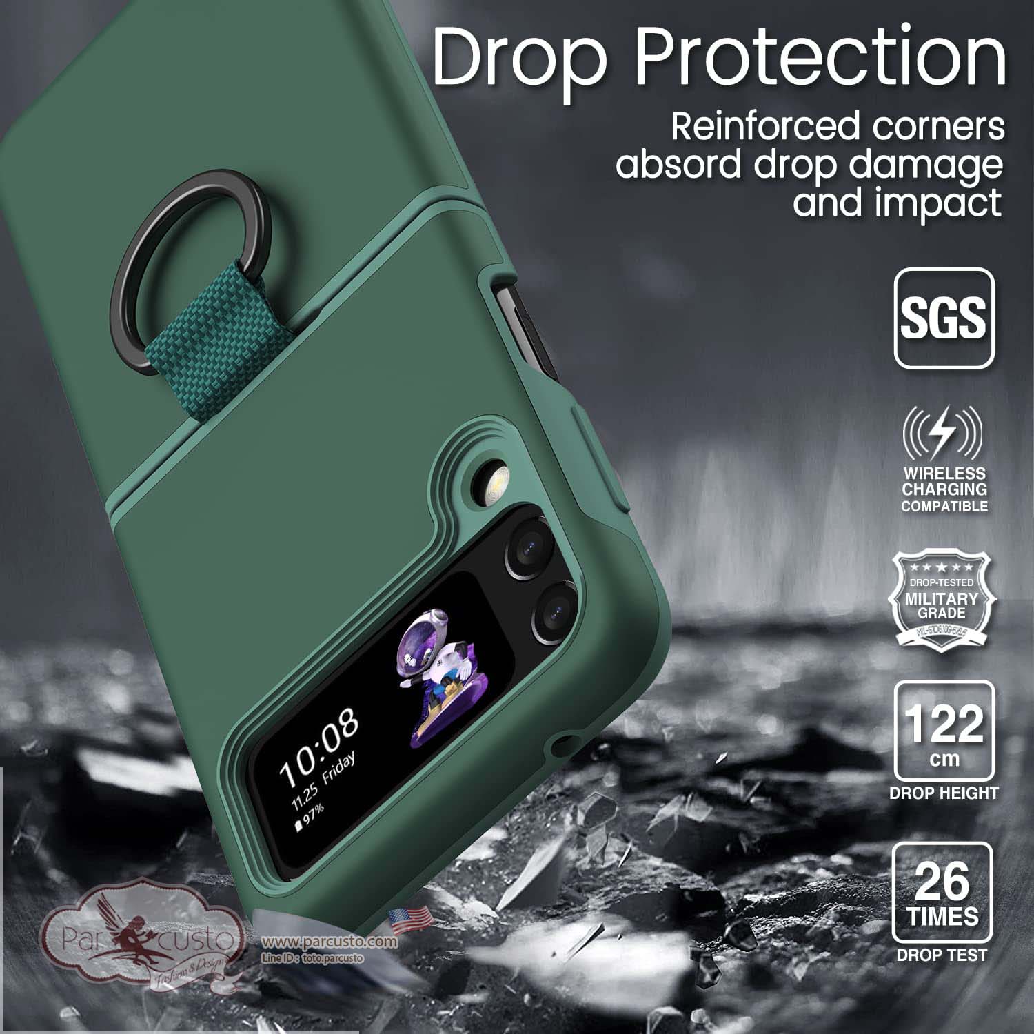 เคสกันกระแทก Samsung Galaxy Z Flip 3 จาก X-FOUR [Pre-order USA]