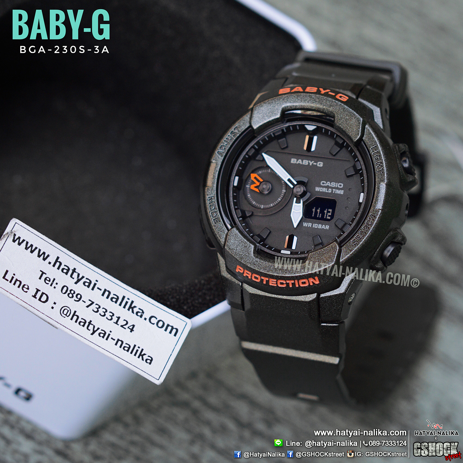 นาฬิกา Casio Baby-G BGA-230S Street Fashion Color series รุ่น BGA-230S-3A (Military Green) ของแท้ รับประกัน1ปี