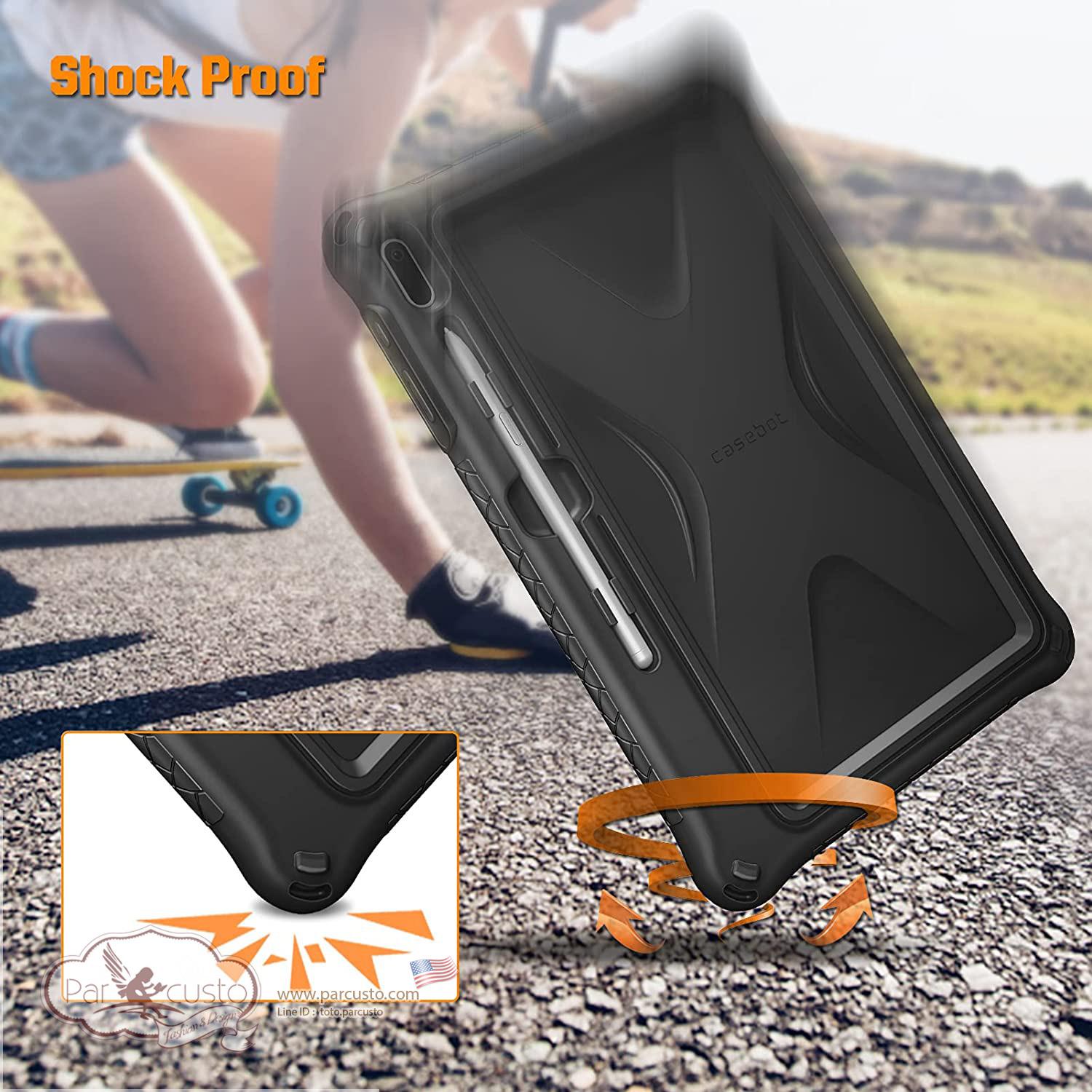 เคสซิลิโคน Samsung Galaxy Tab S7 FE 12.4 inch 2021 [CASEBOT] จาก Fintie [Pre-order USA]