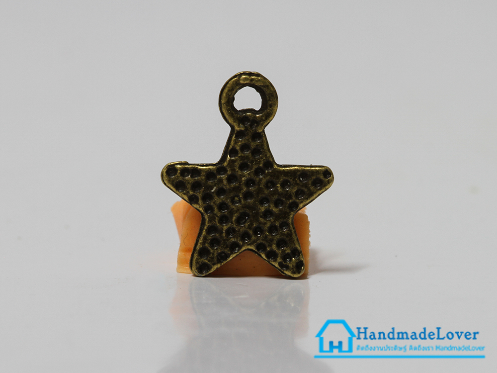 จี้วินเทจ โลหะ สีทองรมดำ รูปดาว 2 ชั้น