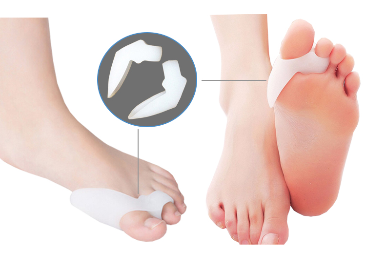 ซิลิโคนคั่นนิ้วเท้าแบบสวม (นิ้วโป้ง/นิ้วชี้/กลาง) 2รู ลดการเสียดสีในการเดิน (x3คู่)