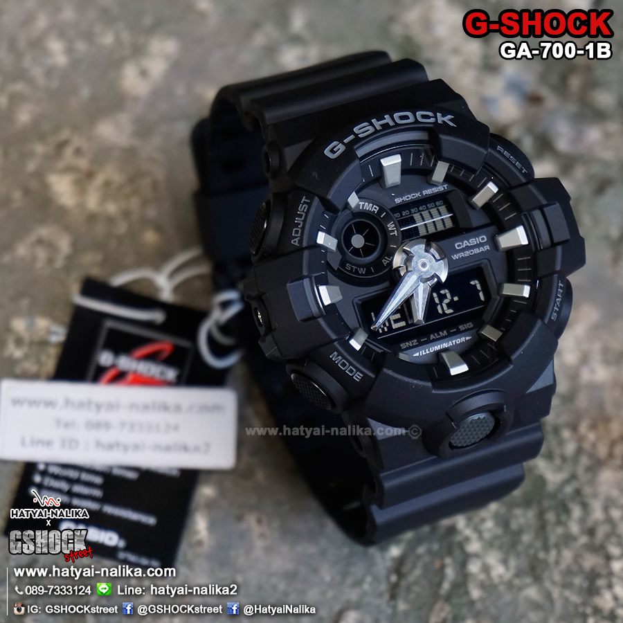 นาฬิกา คาสิโอ Casio G-Shock Standard ANALOG-DIGITAL รุ่น GA-700-1B ของแท้ รับประกัน 1 ปี
