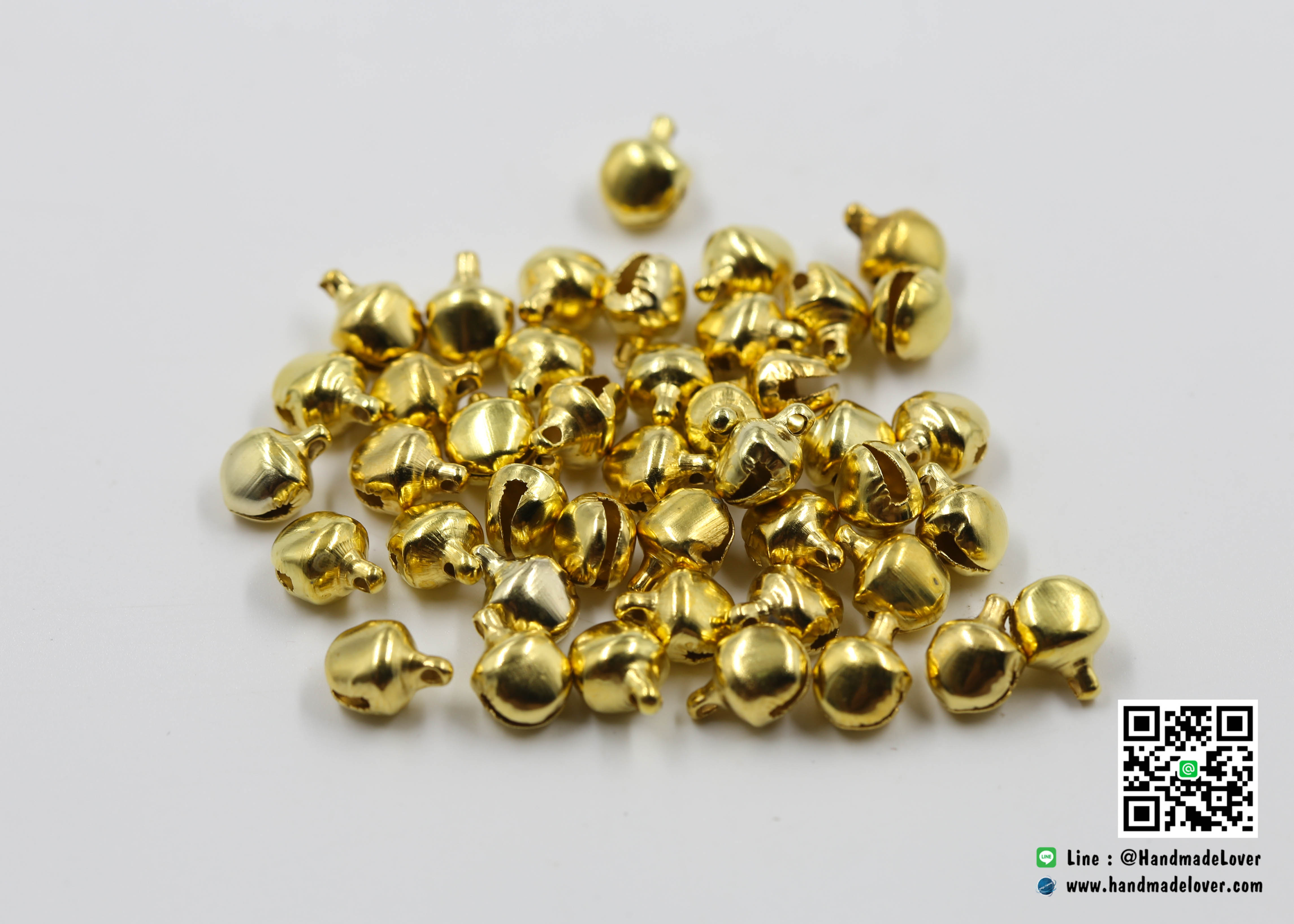 ลูกกระพรวน สีทอง ขนาด 8 mm (แพ็ค 50 ชิ้น)