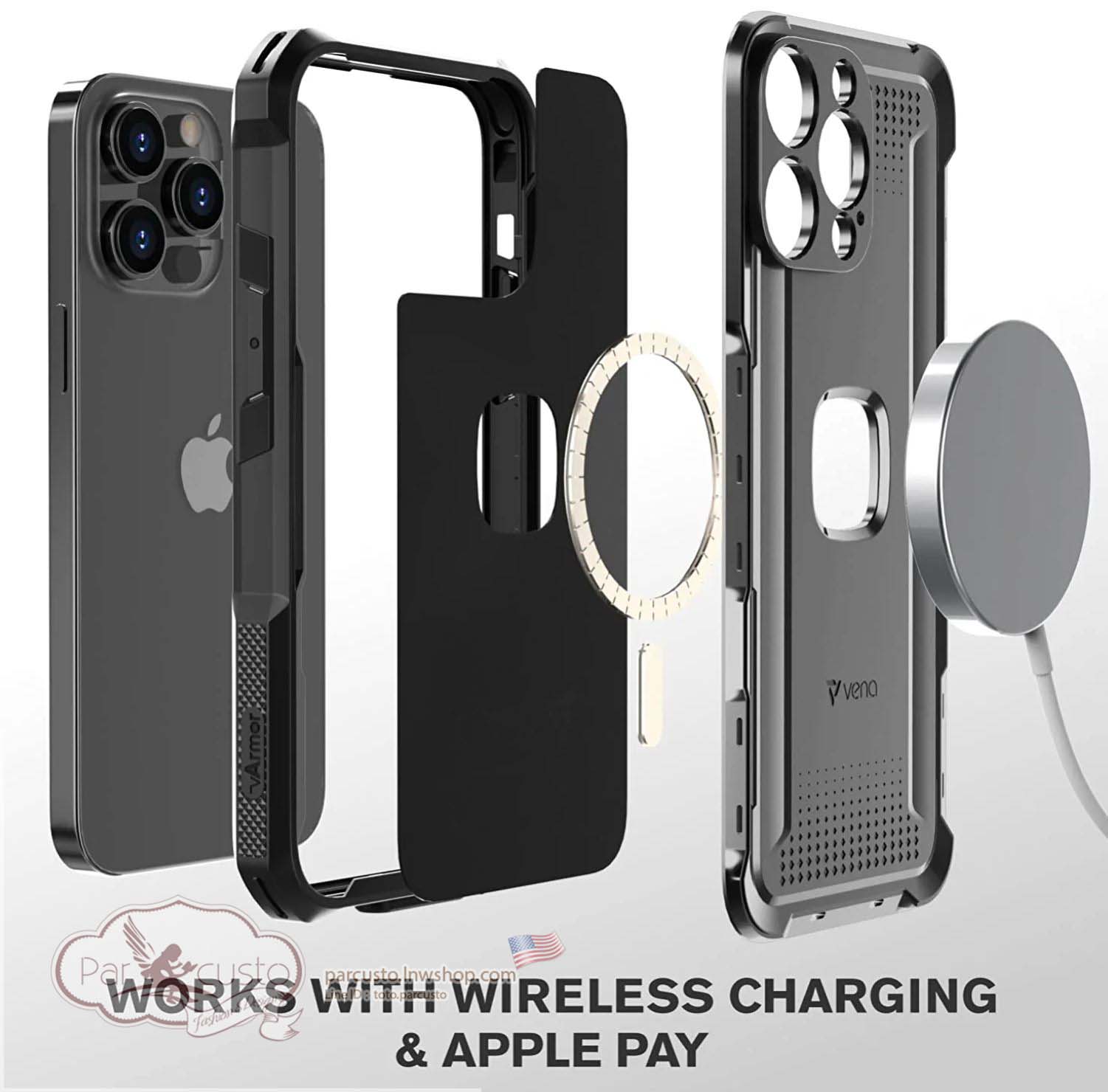 เคสกันกระแทก Apple iPhone 14 Pro Max [vArmor] จาก Vena (Pre-order USA)