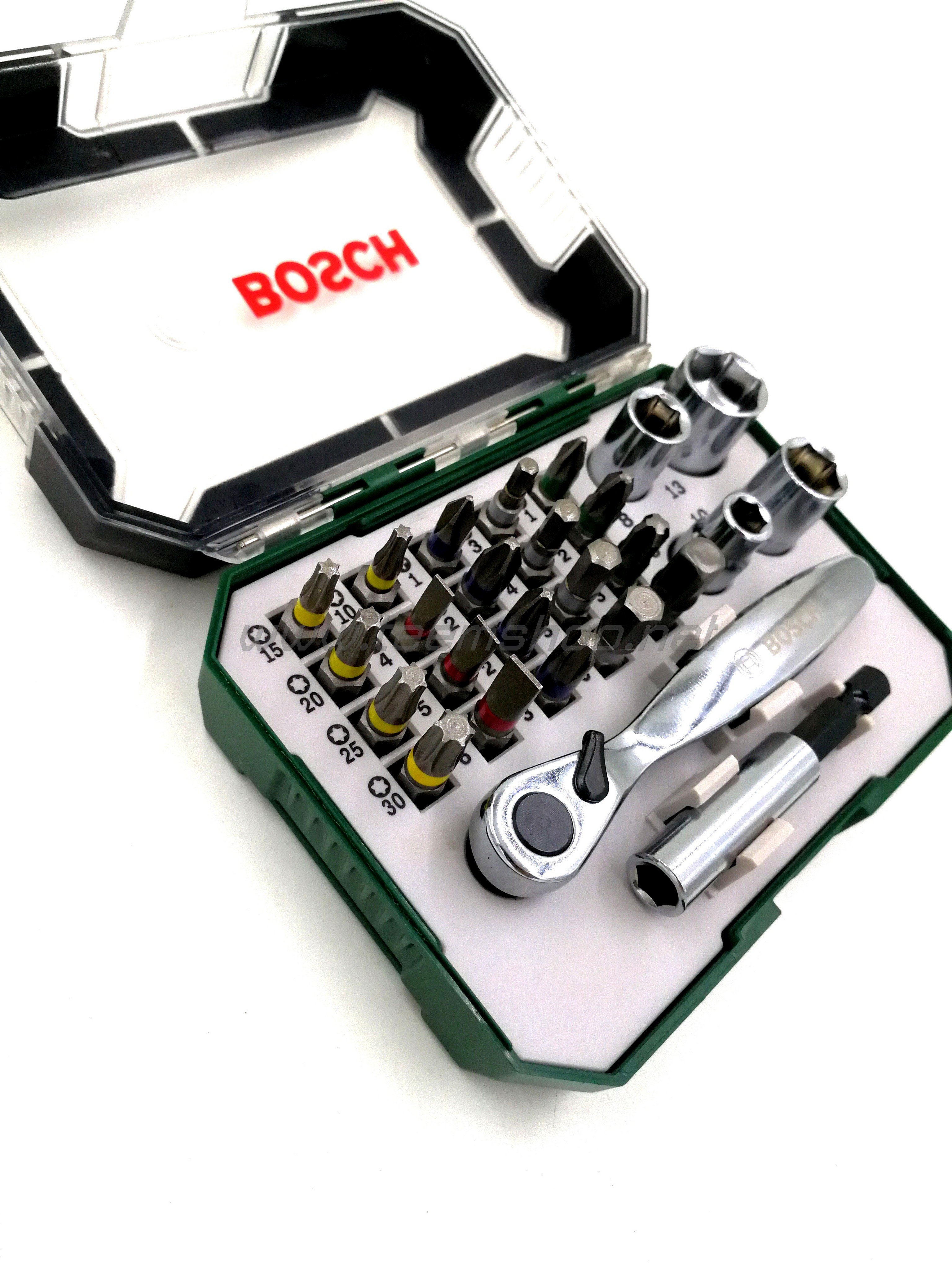 2607017392 BOSCH ชุดเครื่องมือ 27ชิ้น พร้อมด้ามขัน 90องศา