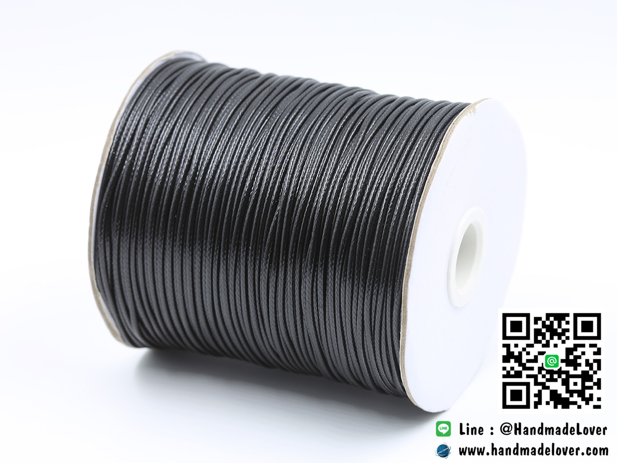 เชือกคอตตอนเกาหลี ขนาด 1-2 mm. สีดำ