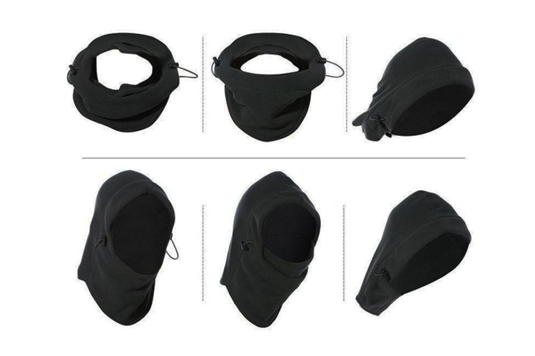 หน้ากากจักรยาน สีดำ ผ้า fleece