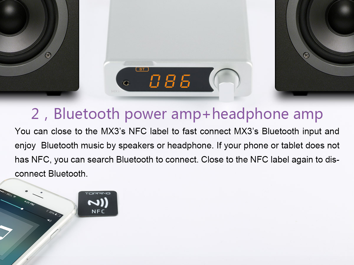ขาย TOPPING MX3 DAC & Amp ตั้งโต้ะ รองรับ Bluetooth , NFC , Remote control , 24bit192KHz