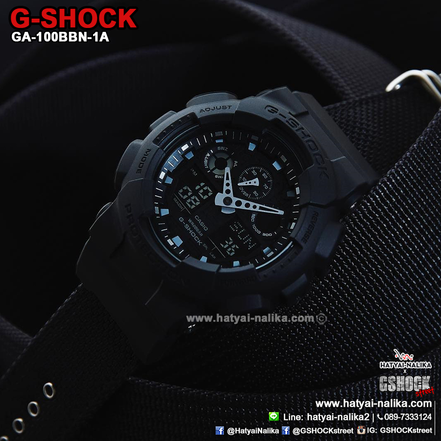 นาฬิกา Casio G-Shock Limited Black out Basic Nilon band series รุ่น GA-100BBN-1A ของแท้ รับประกัน1ปี