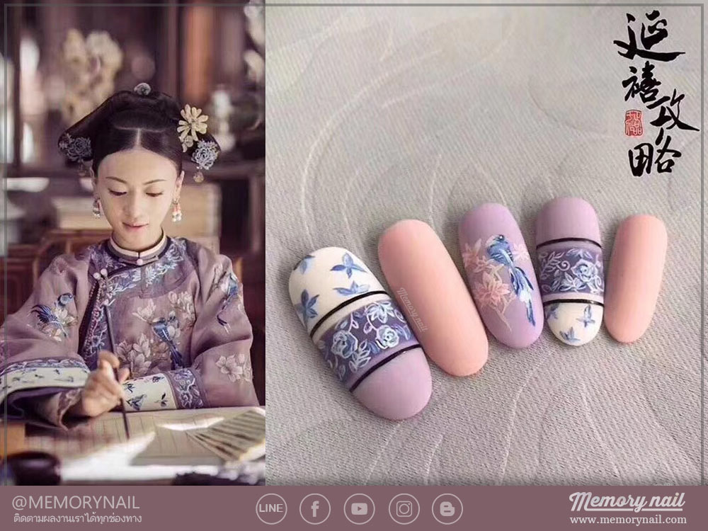 สติ๊กเกอร์ติดเล็บ รหัส Z-D ลายที่ได้แรงบัลดาลใจจากลายเสื้อกี่เพ้า
