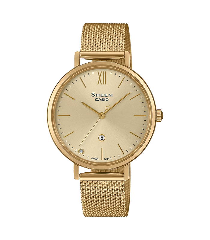นาฬิกา คาสิโอ Casio SHEEN SAPPHIRE CRYSTAL คริสตัลแซฟไฟร์ SHE-4539 series รุ่น SHE-4539GM-9A ของแท้ รับประกัน1ปี