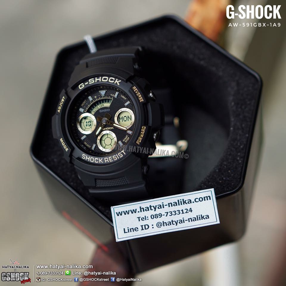 นาฬิกา Casio G-Shock Special Color BLACK&GOLD XTRA Color series รุ่น AW-591GBX-1A9 ของแท้ รับประกัน1ปี