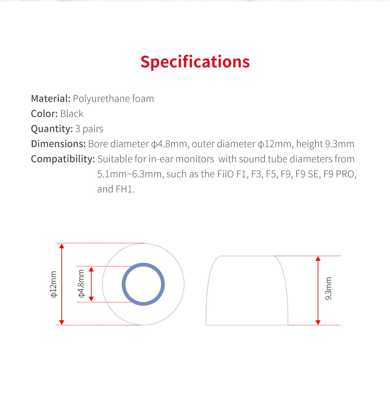 ขาย FiiO HS17 จุกหูฟัง memory foam ยอดนิยม นุ่มเบาสบายหู ช่วยเพิ่มคุณภาพเสียง