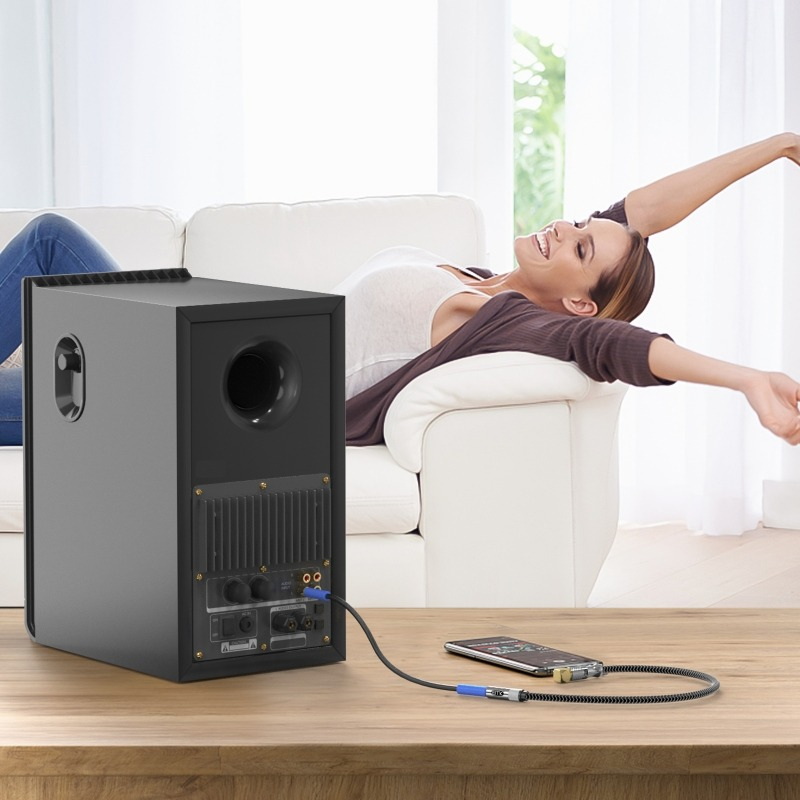 ERTK L Plug Gold Hi-Fi สายสัญญาณเสียงดิจิตอลไฟเบอร์ออปติก สำหรับเครื่องเสียง ขั้วต่อหมุนได้