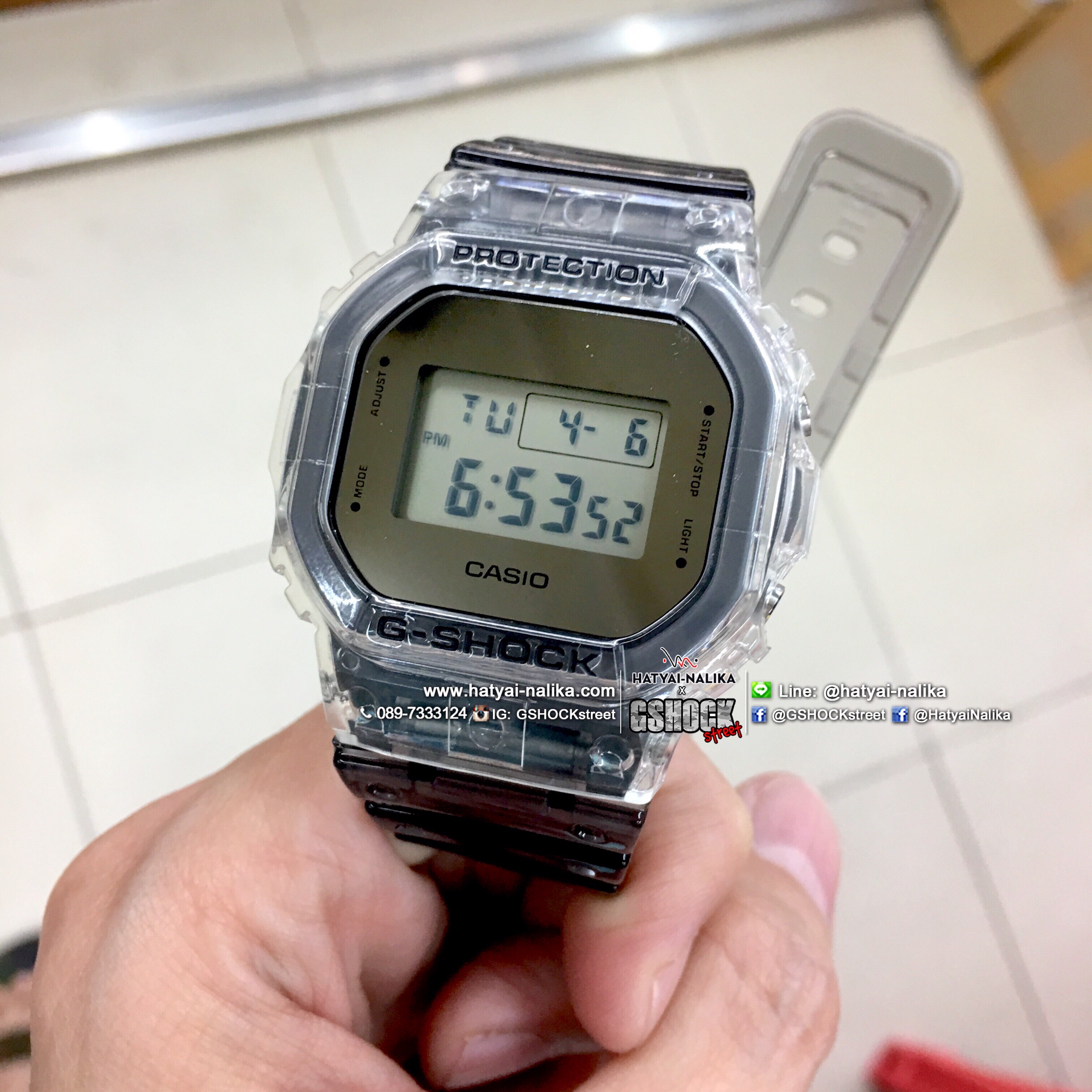 นาฬิกา Casio G-Shock Special color SKELETON series รุ่น DW-5600SK-1 ของแท้ รับประกัน1ปี