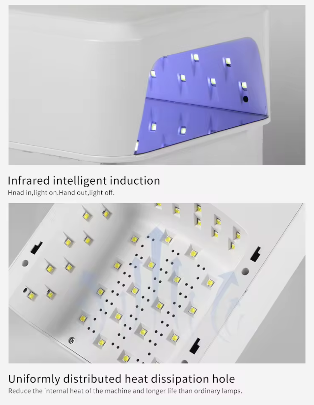 เครื่องอบเจล SNRQI T9 มีเบาะรองมือ เปิดปิดอัตโนมัติ หลอดไฟถึง48ดวง ครอบคุมทุกมุม ถอดฐานได้