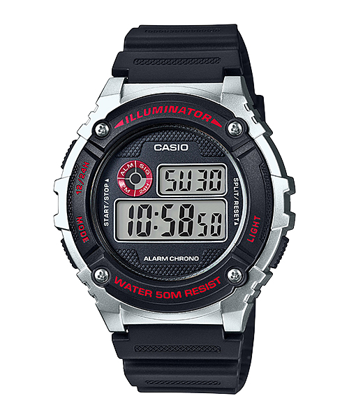 นาฬิกา Casio STANDARD DIGITAL รุ่น W-216H-1CV ของแท้ รับประกัน 1 ปี