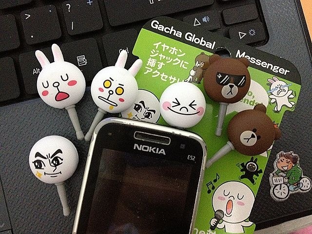 ขาย LINE GACHA ที่ปิดหูฟังสำหรับมือถือ ไอโฟน เครื่องเล่นเกม รูปตัวละครสุดฮิตจากญี่ปุ่น