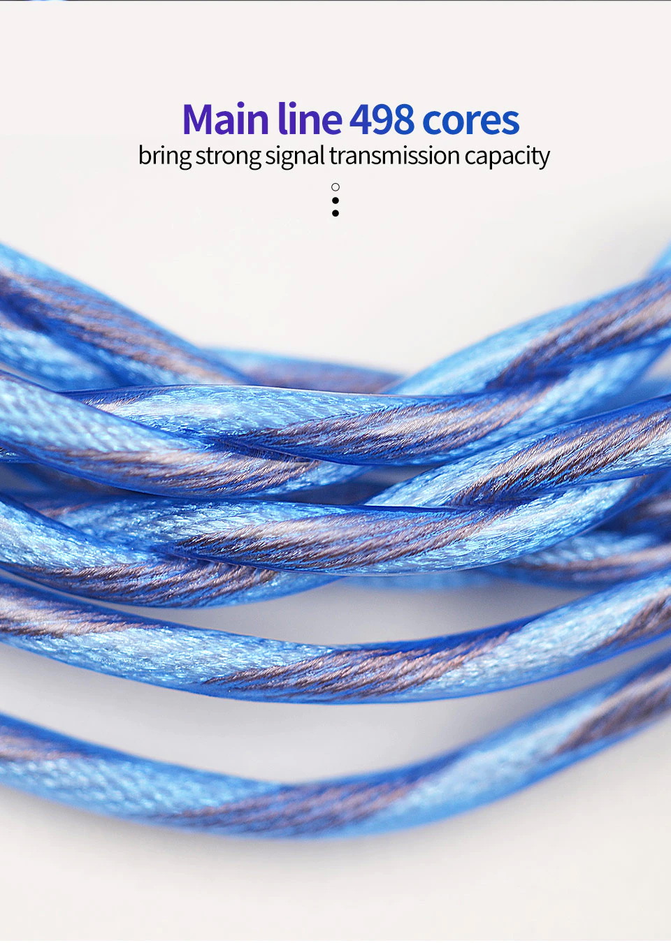 สายหูฟัง KZ NEO StarLight สาย OCC ชุบเงินถักขั้ว KZพินC