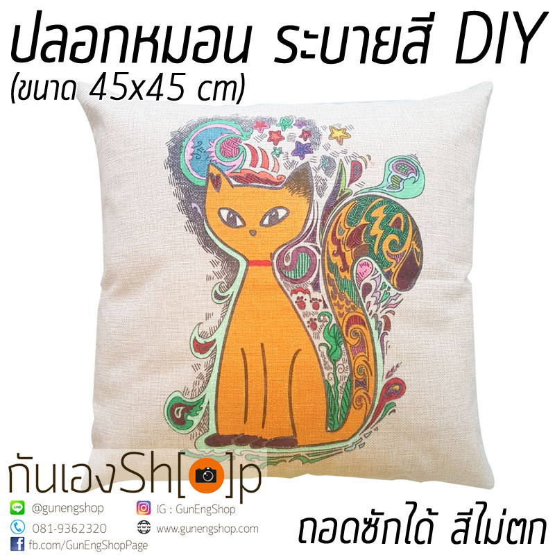 หมอนอิง ระบายสี DIY ถอดซักได้ สีปลอดภัย สีไม่ตก