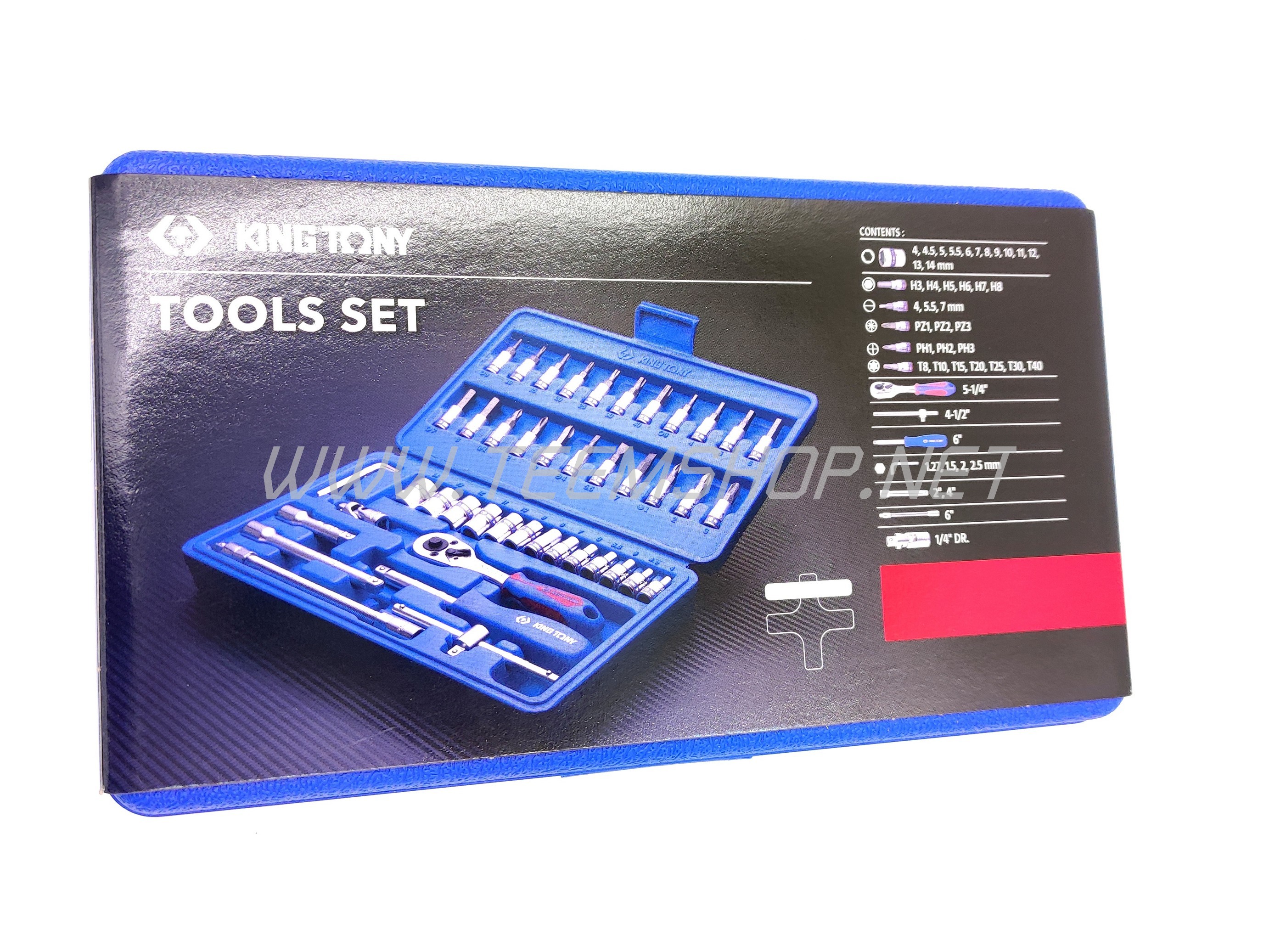 KINGTONY เครื่องมือชุดมินิ 46ชิ้น ST2346MR 1/4" Made in Taiwan