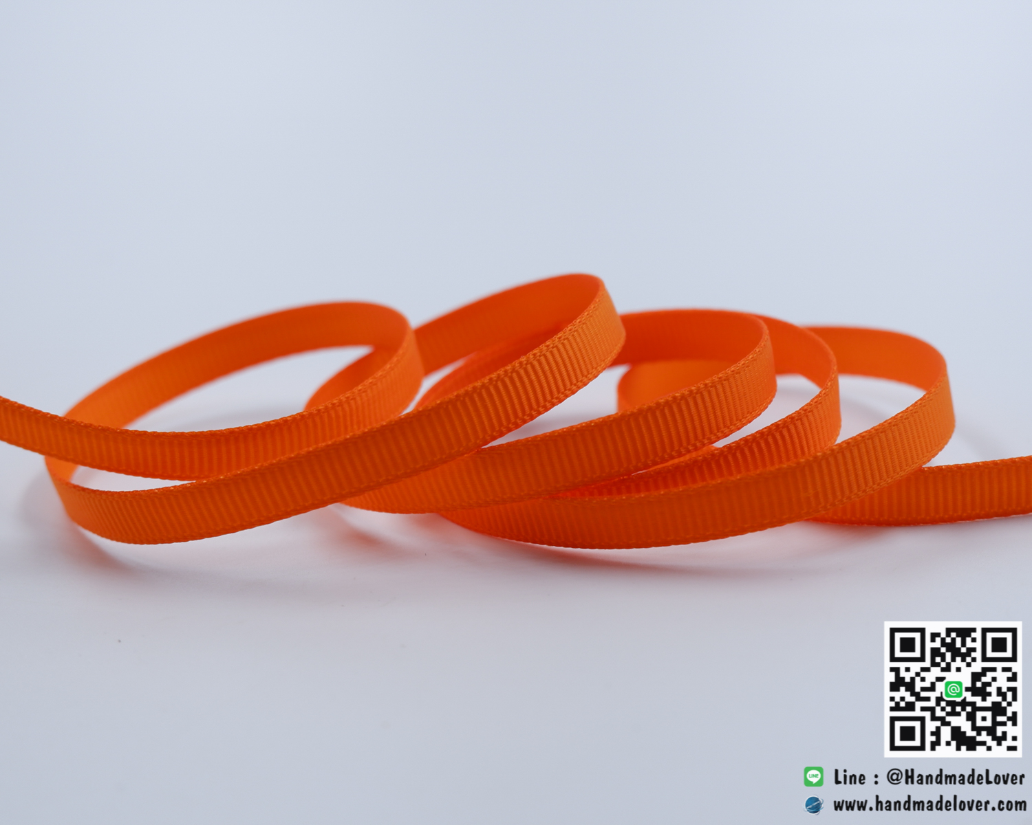 ริบบิ้นผ้า กรอสเกรน สีส้ม