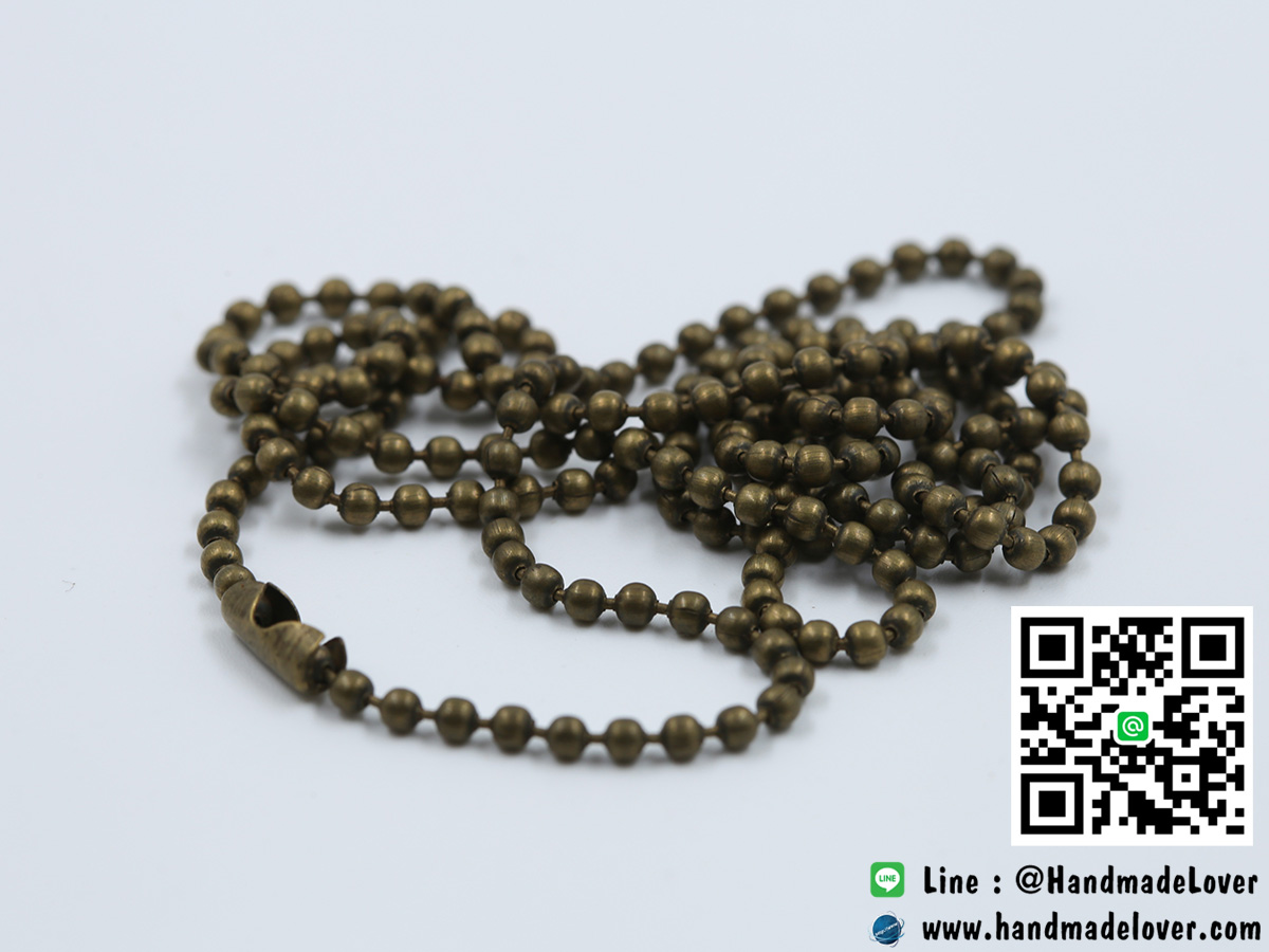 สร้อยไข่ปลา สีทองรมดำ ขนาด 2 mm. ยาว 70 cm