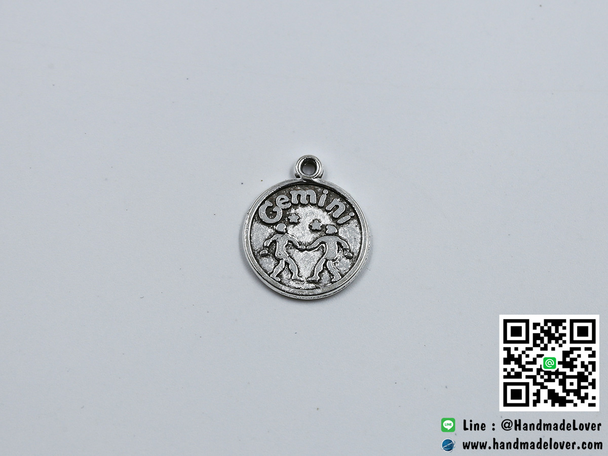 จี้โลหะ สีนิเกิล ราศีเมถุน (Gemini Zodiac)