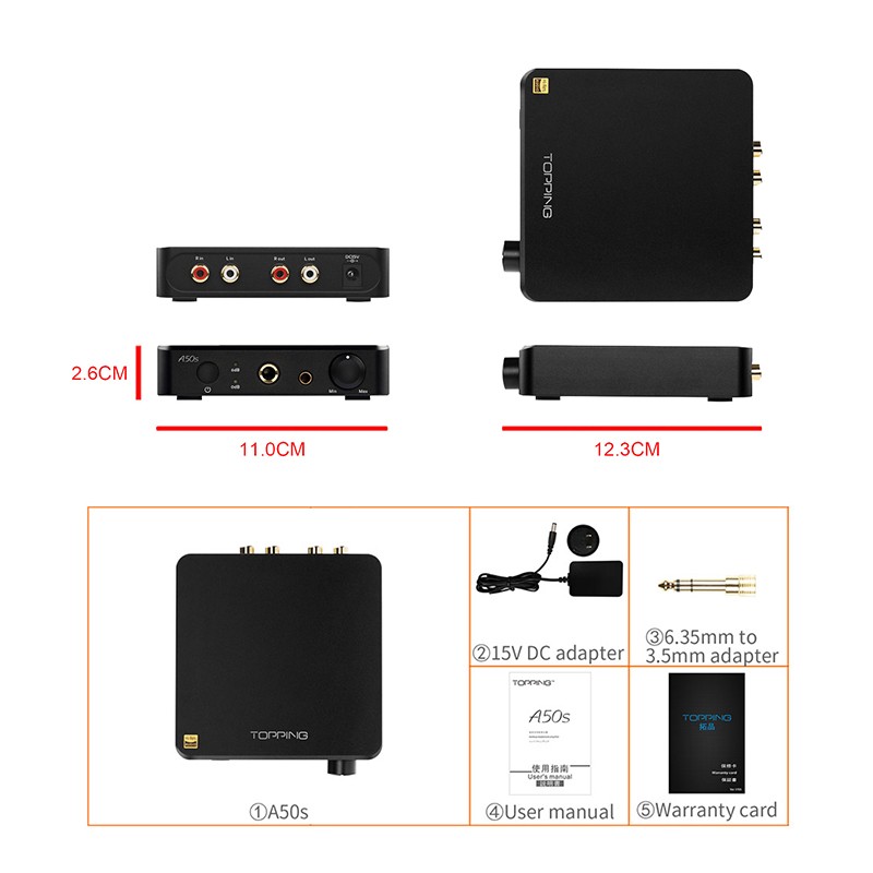 ขาย Topping A50S แอมป์หูฟังตั้งโต๊ะ รองรับ Hi-Res