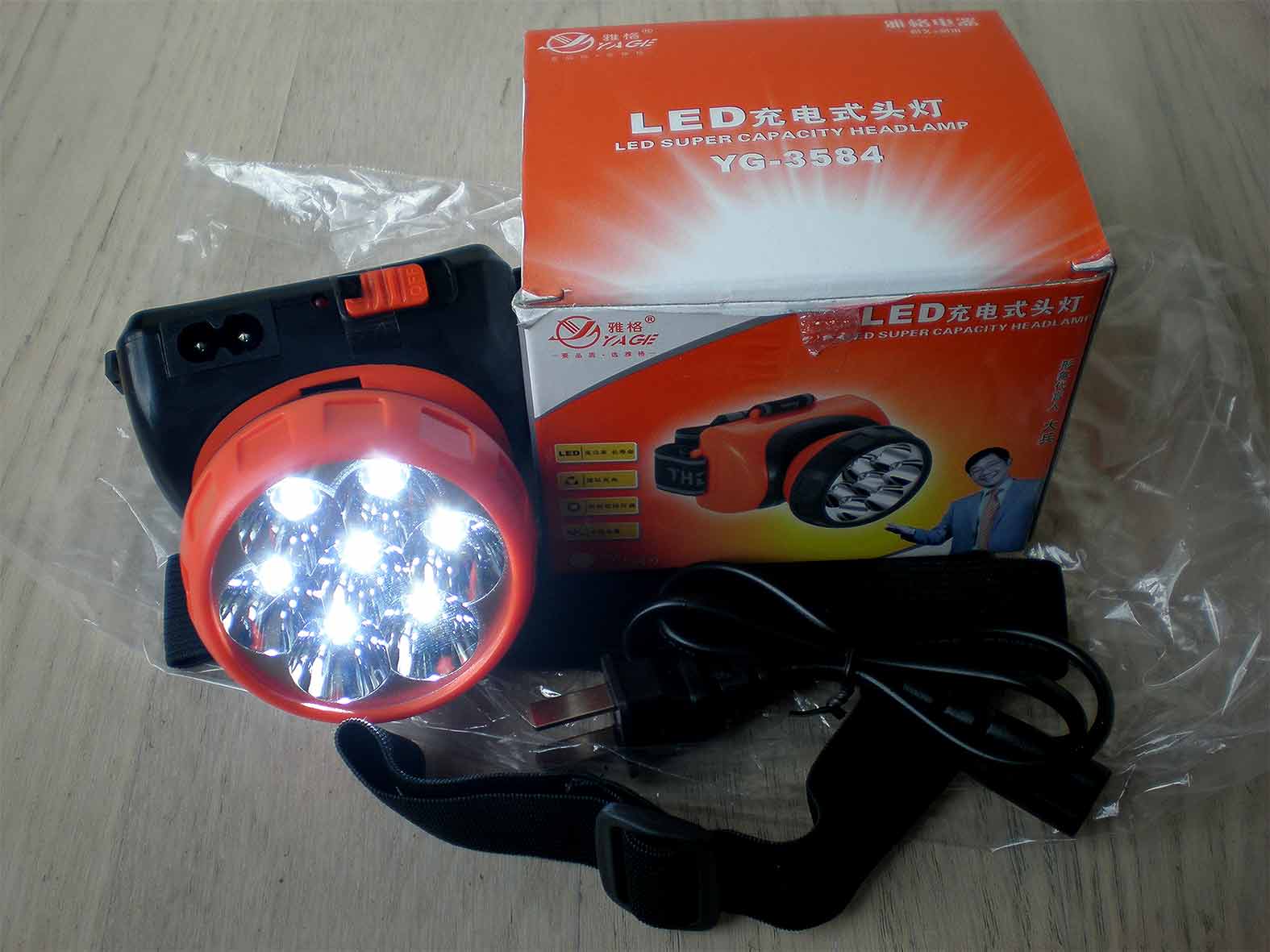 ไฟฉายคาดหัว YG3584 LED 7 ดวง,ไฟฉายคาดหัว (แสงขาว) YG-3584