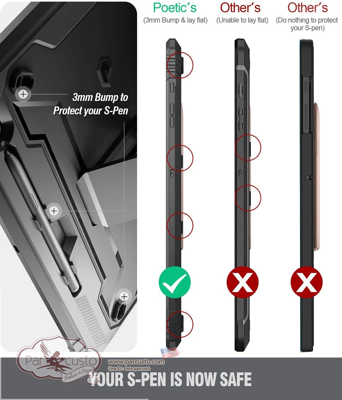 เคสกันกระแทก Samsung Galaxy Tab S7 Plus 12.4 inch 2020 [Revolution Series] จาก Poetic [Pre-order USA]