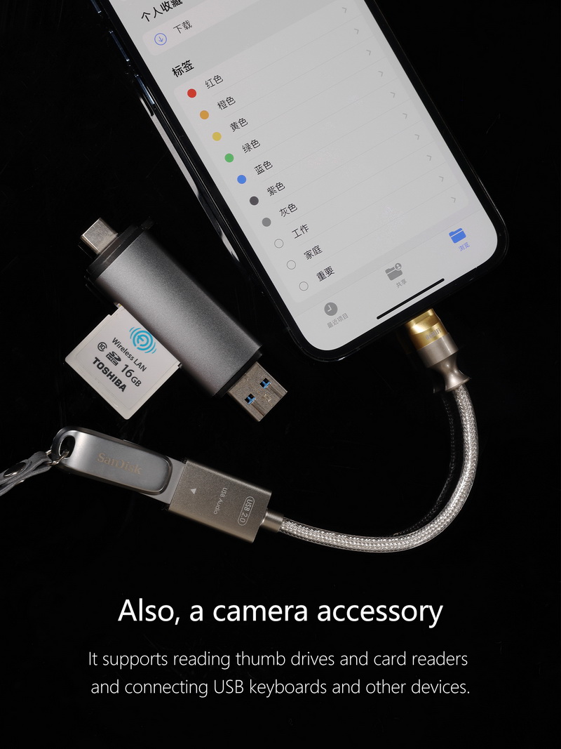 DD TC07F สายแปลง TypeC เป็น USB 2.0 OTG สำหรับต่อกับอุปกรณ์เครื่องเสียง ประกันศูนย์ไทย