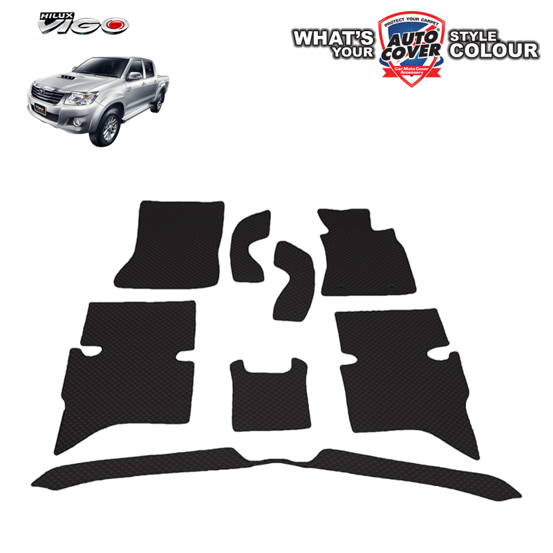 พรมปูพื้นรถยนต์ พรมกระดุม รถ TOYOTA VIGO 4 DOOR ปี 2005-2015 ชุดภายในห้องโดยสาร จำนวน 8 ชิ้น