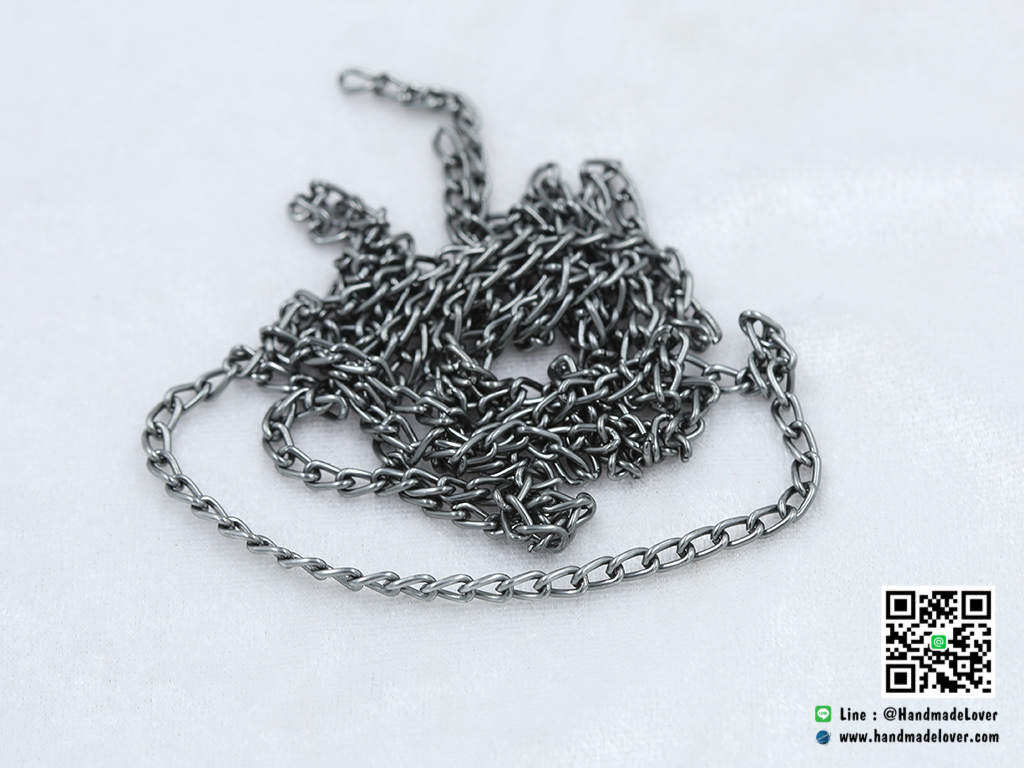 โซ่อลูมิเนียม สีเงินรมดำ ขนาด 4*6 มม