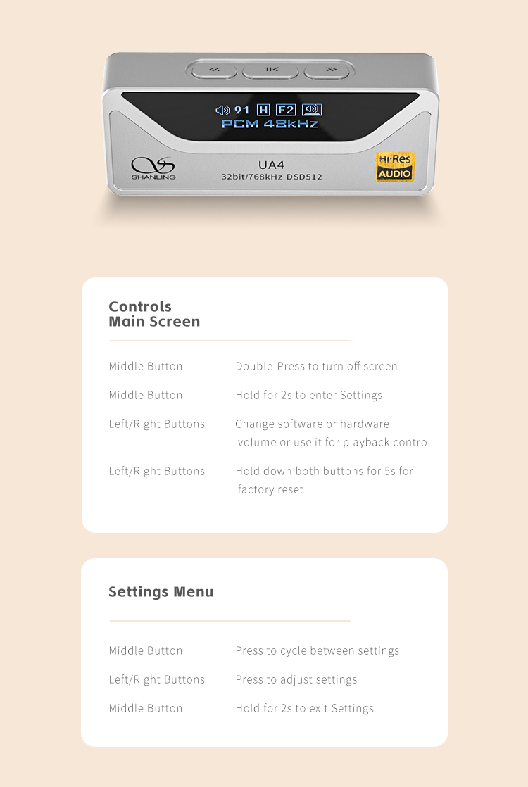 Shanling UA4 DAC/AMP พกพา ชิป ESS ES9069Q + Dual RT6863 ประกันศูนย์ไทย