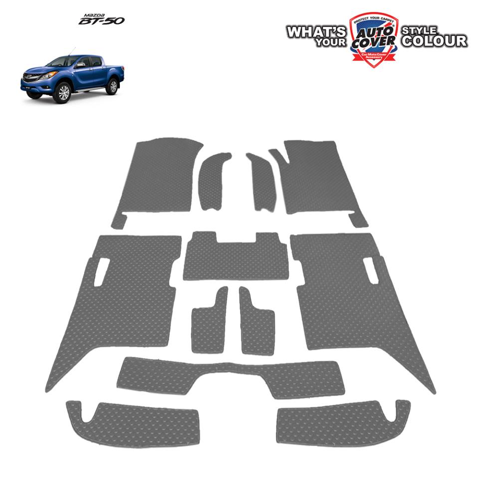 พรมปูพื้นรถยนต์ พรมกระดุม รถ MAZDA BT-50 PRO 4 Door ปี 2012-2019 ชุดภายในห้องโดยสาร จำนวน 12 ชิ้น