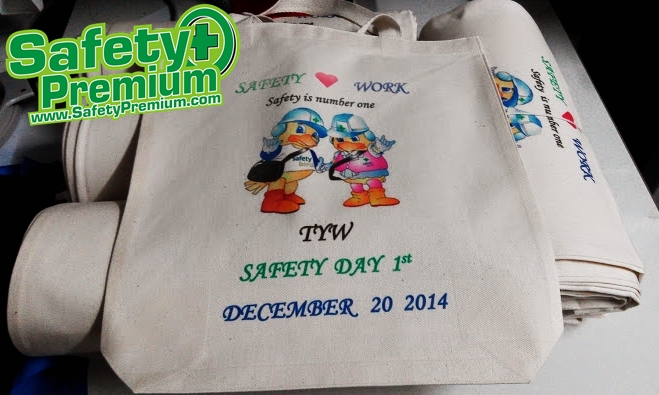 ตัวอย่างถุงผ้า SAFETY DAY พิมพ์ดิจิตอล